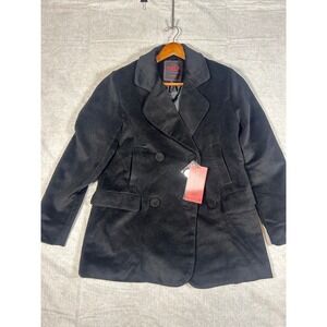 YOKI New York Outerwear Black‎ Double Breasted Velvet Blazer Jacket Style JW2228